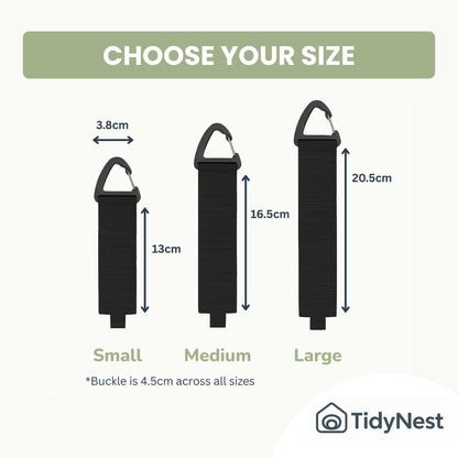 TidyNest | Cable Wire Hose Pipe Storage Strap with Hanging Clip