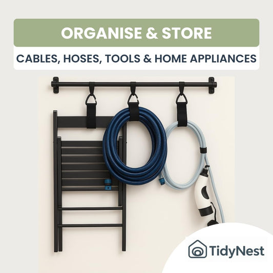 TidyNest | Cable Wire Hose Pipe Storage Strap with Hanging Clip