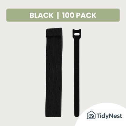 TidyNest | Reusable Cable Ties (Small 2 x 15cm) Adjustable Hook and Loop Cord Organisers for Cable Management, Wires, Chargers, Headphones, Home, Office, Garage & Travel