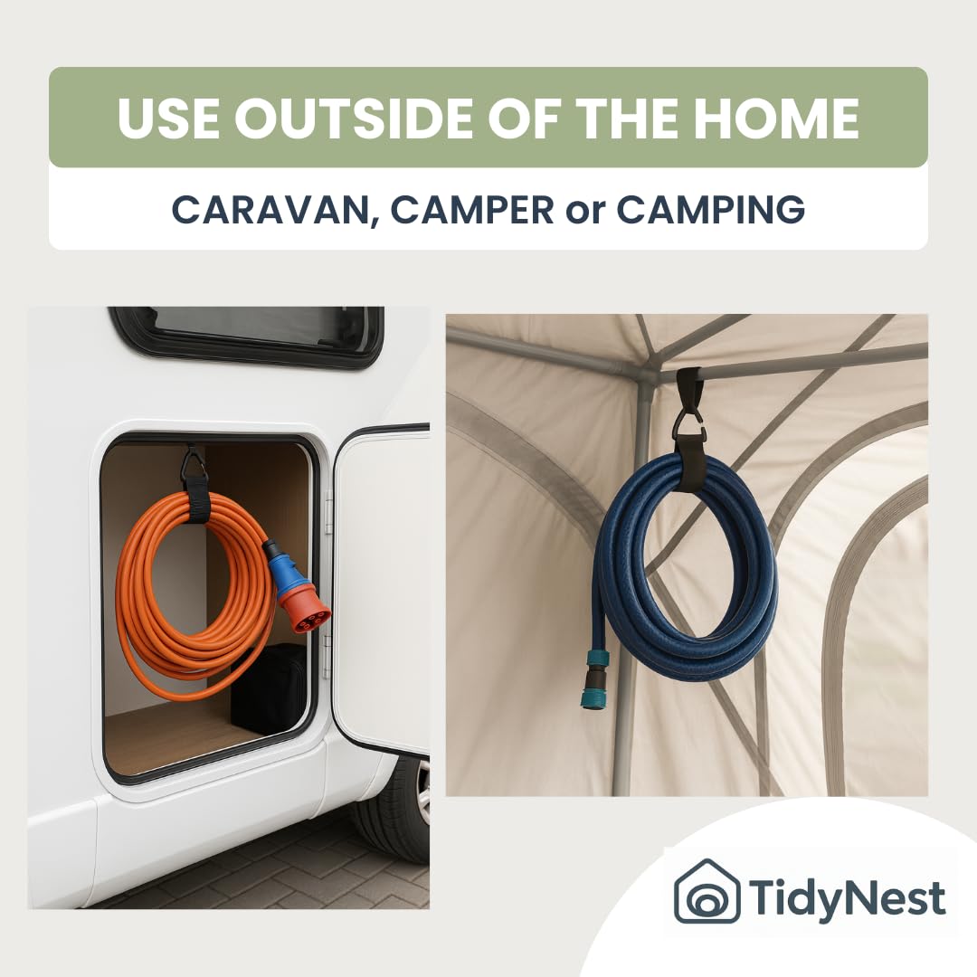 TidyNest | Cable Wire Hose Pipe Storage Strap with Hanging Clip